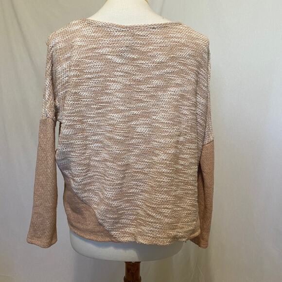 Jessica Simpson Dusty Rose Textured Pullover Sweater with Zipper Detail Size S - Picture 4 of 7